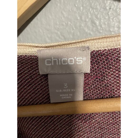 Chicos Womens Top Size 3 US XL Animal Print Long Sleeve Modern Artsy Mob Wife - Picture 3 of 6